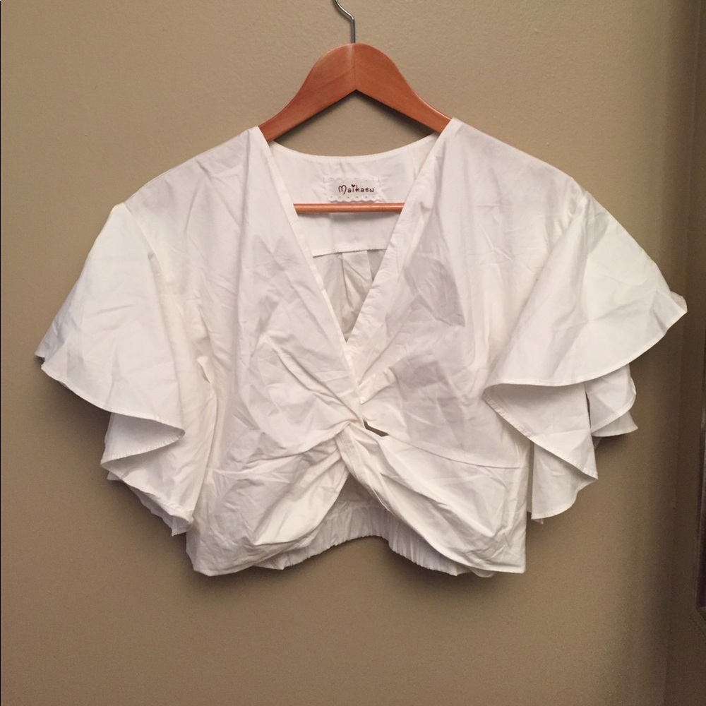 White Ruffle Top