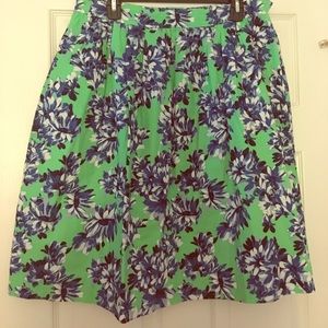 J.Crew A-Line floral skirt with pockets