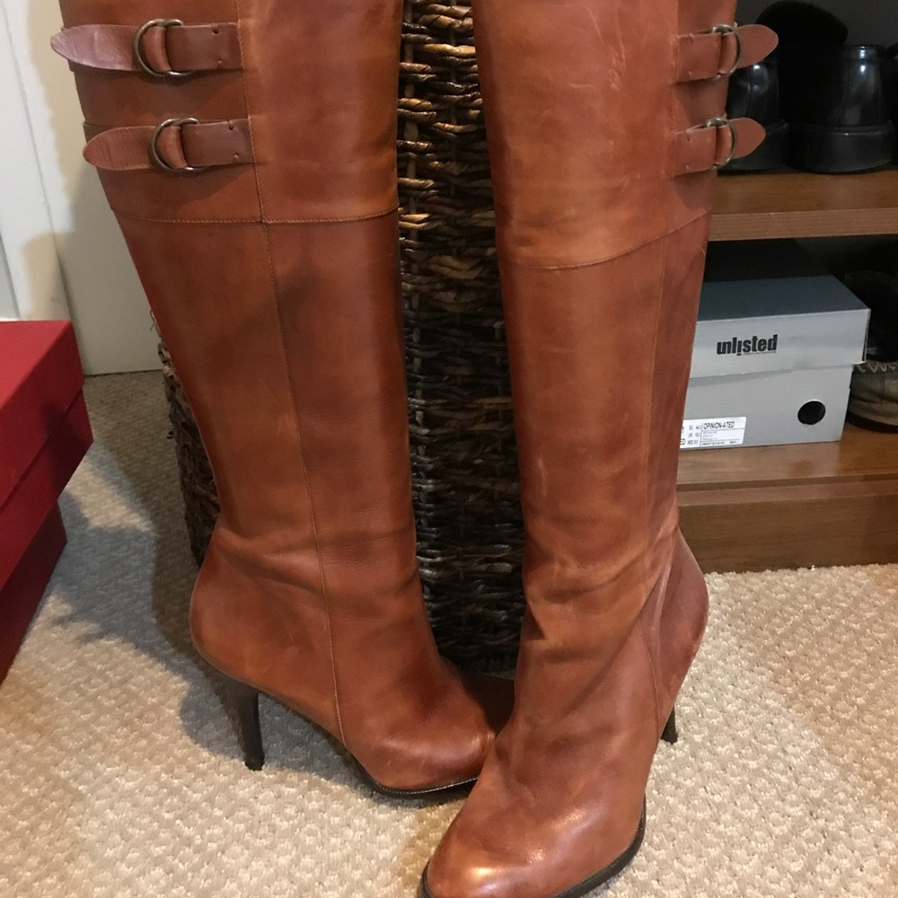 Cole haan brown leather boots