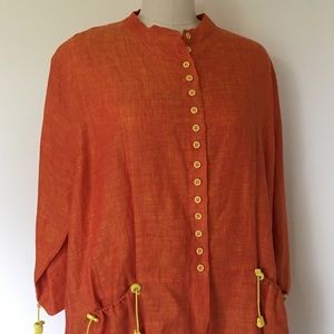 Sophie Finzi orange and yellow linen top