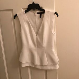 BCBG white sleeveless top