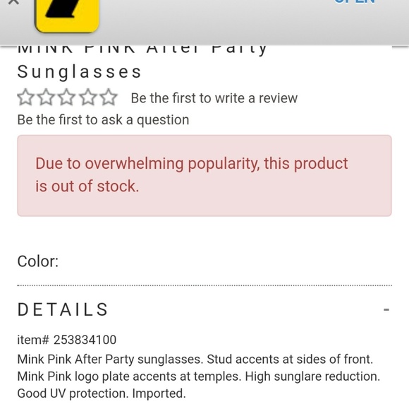 MINKPINK After Party Sunglasses NEW