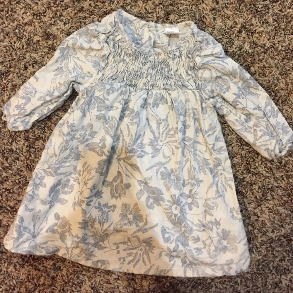 Cream with grey floral print dress