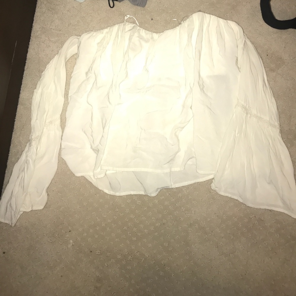 Off the shoulder white top