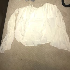 Off the shoulder white top