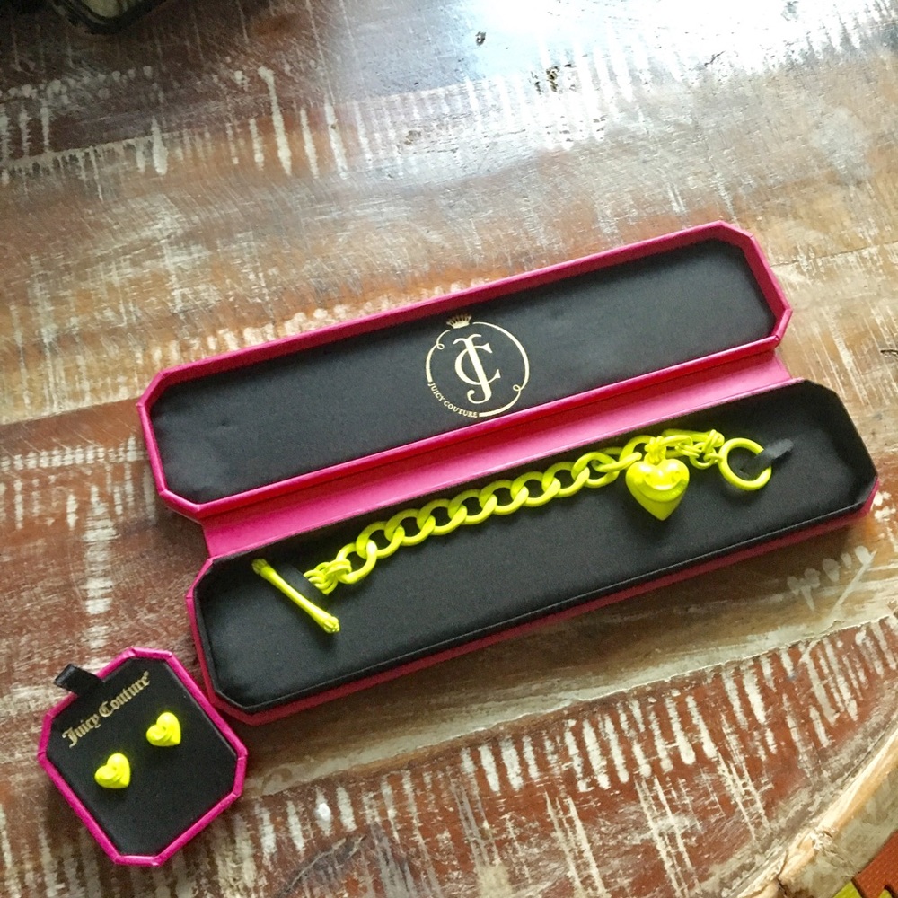 Juicy Couture earrings and bracelet set