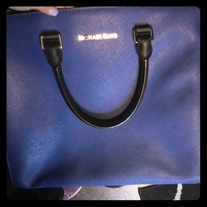 EUC Michael Kors stunning blue and black tote!