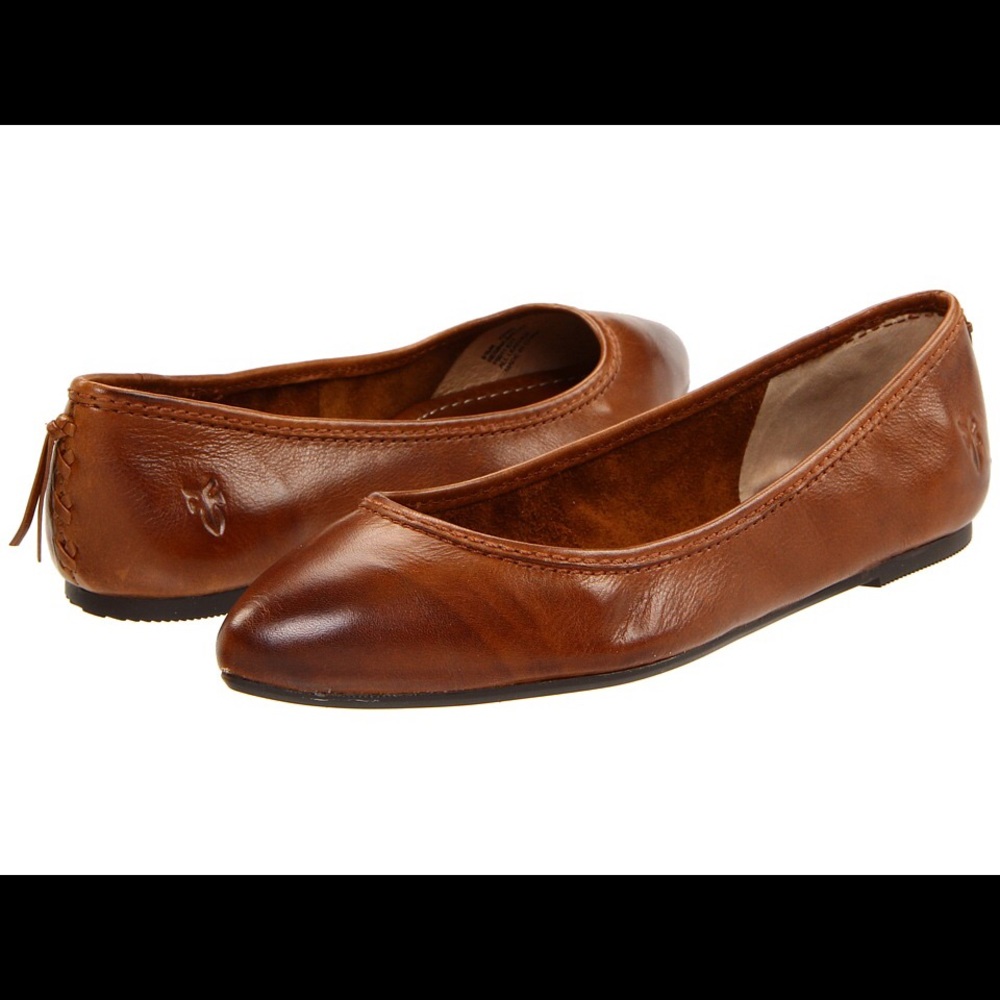 Frye Regina Ballet Flat Cognac 6.5 Fits 6