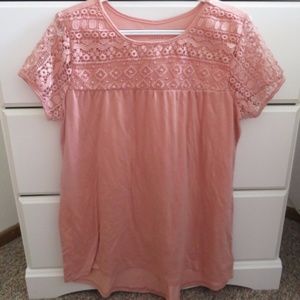Pink lace top