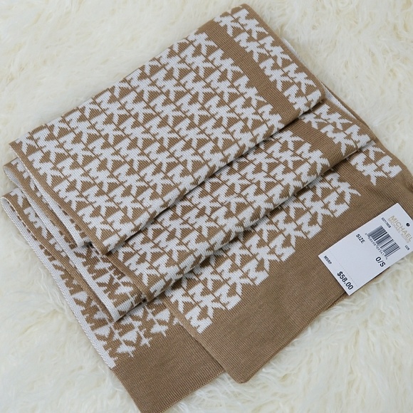 MICHAEL KORS SCARF TAN / CREAM - Picture 3 of 4