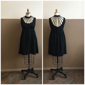 vintage 60s cage neck goth babydoll mod mini dress vintage 60s cage neck goth babydoll mod mini dress