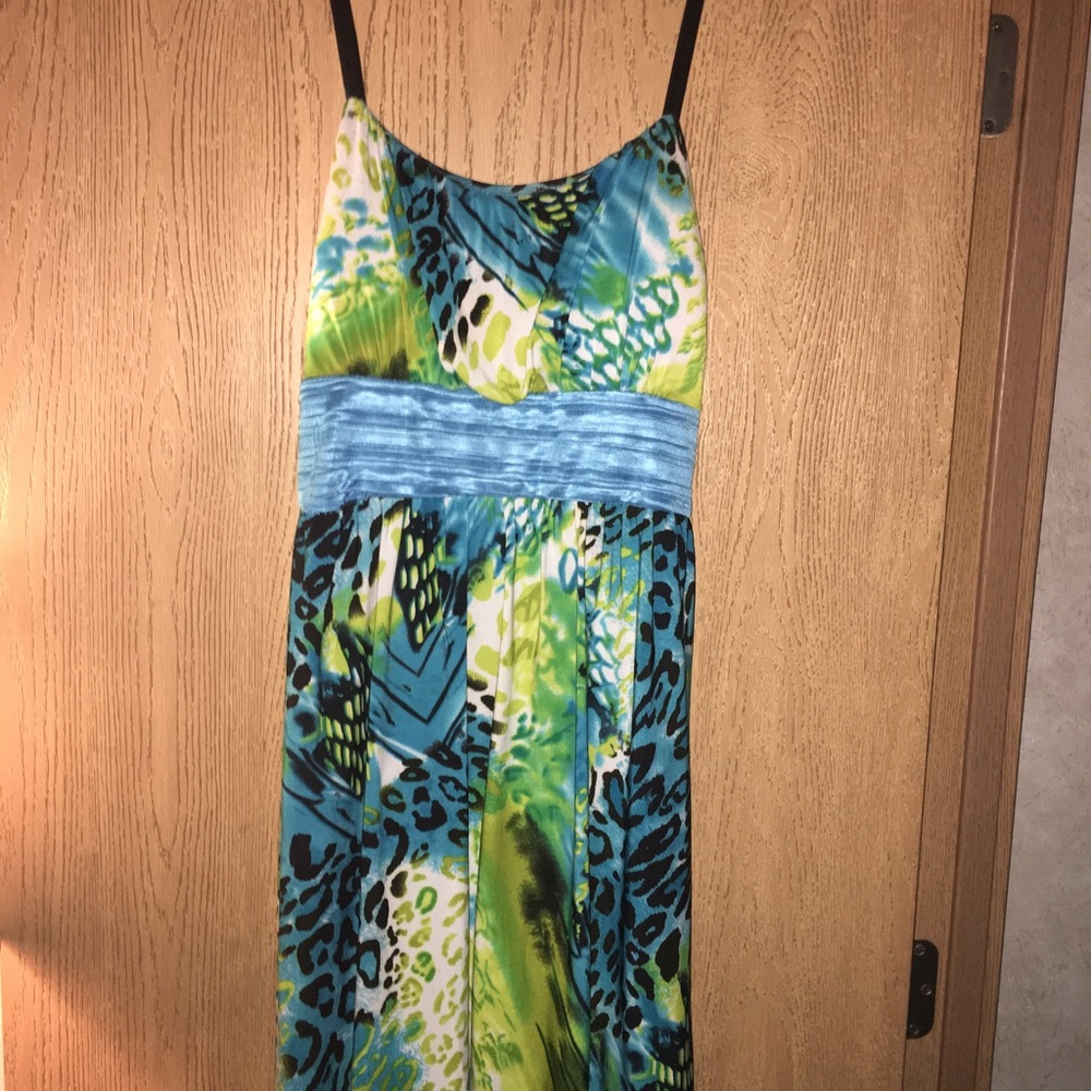 Blue printed dress