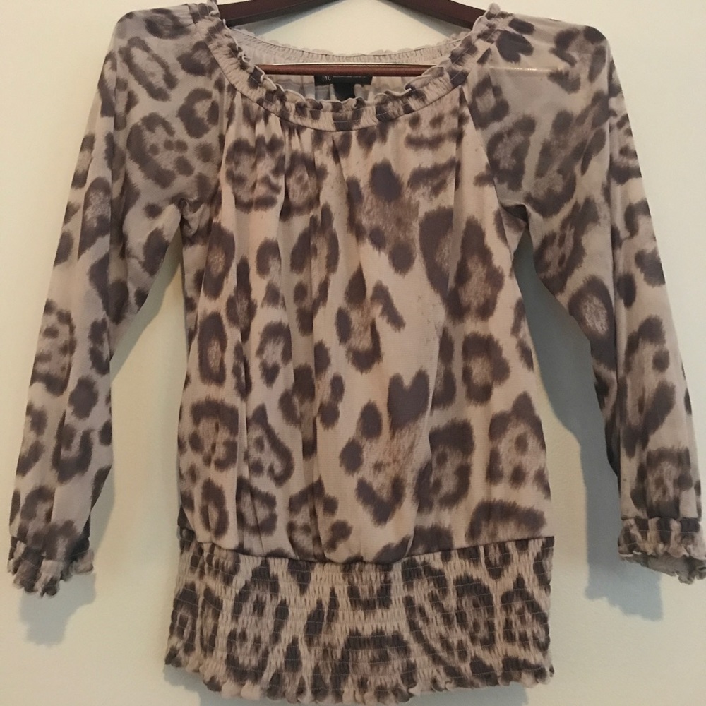 INC Leopard Print Blouse