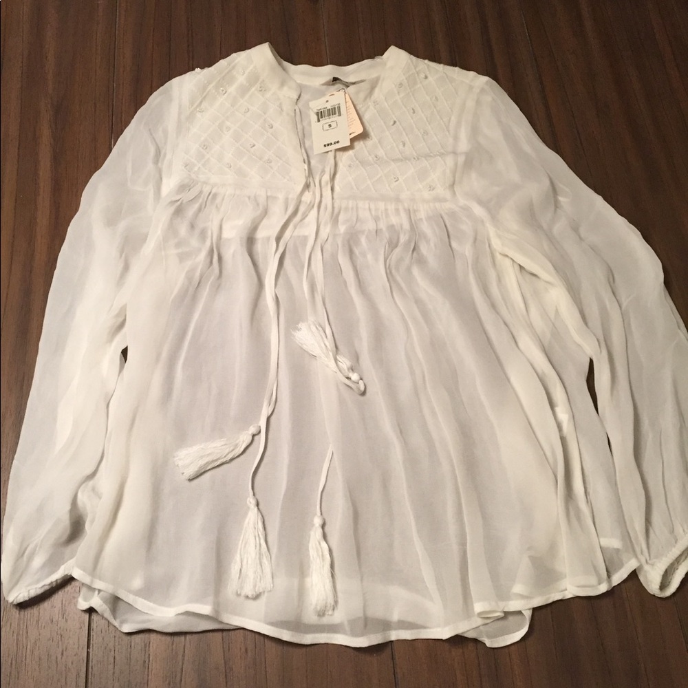 Lucky Brand Sheer Blouse Small