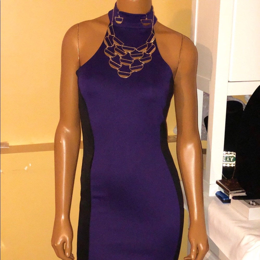 Nicki Minaj dress purple & black bodycon dress