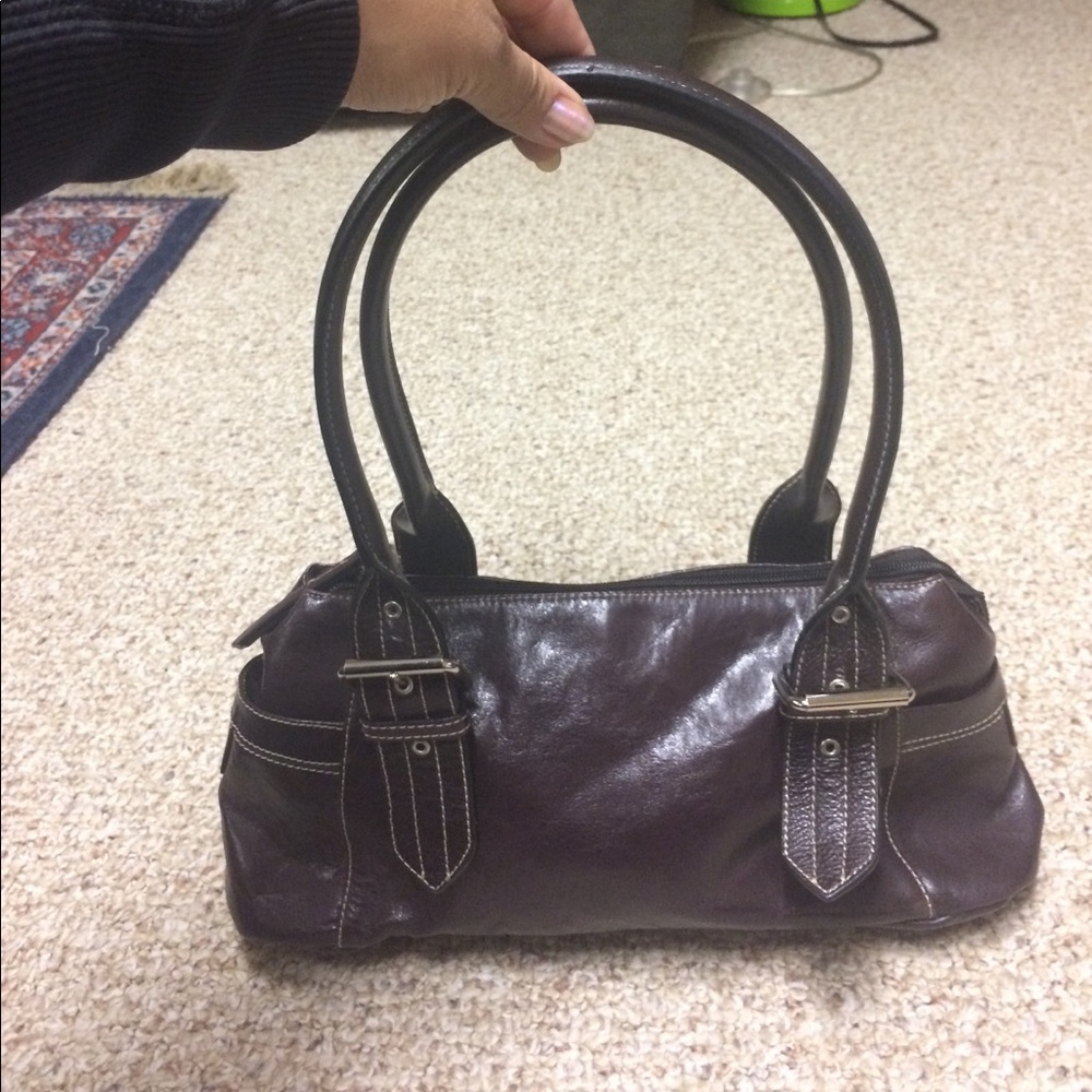 Cognac Leather Shoulder Bag