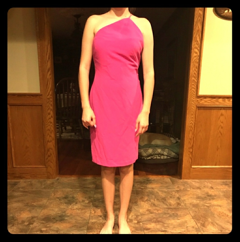 💕BRAND NEW💕Calvin Klein Pink One Shoulder Dress