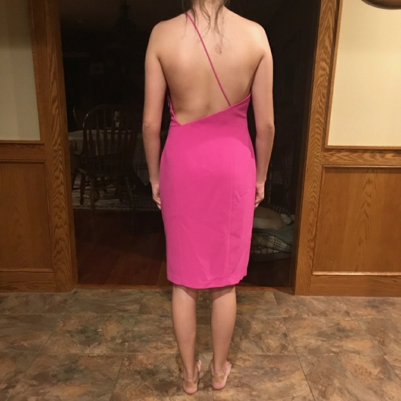 💕BRAND NEW💕Calvin Klein Pink One Shoulder Dress - Picture 2 of 4