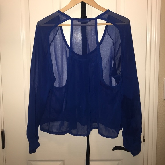 Chiffon royal blue top - Picture 2 of 2