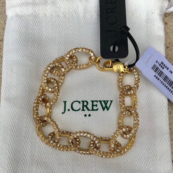 J.Crew gold and Chrystal link bracelet - Picture 3 of 5
