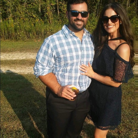 Nordstrom Lace halter dress, navy - Picture 5 of 5