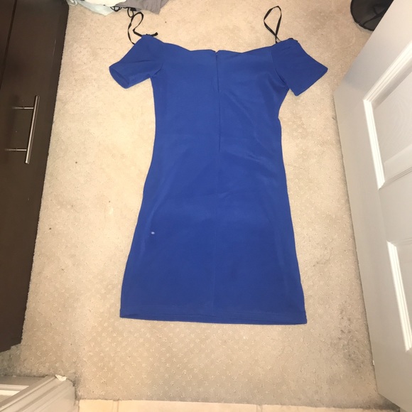Blue off the shoulder bodycon dress - Picture 2 of 2