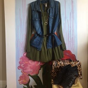 Deep Olive Green Romper