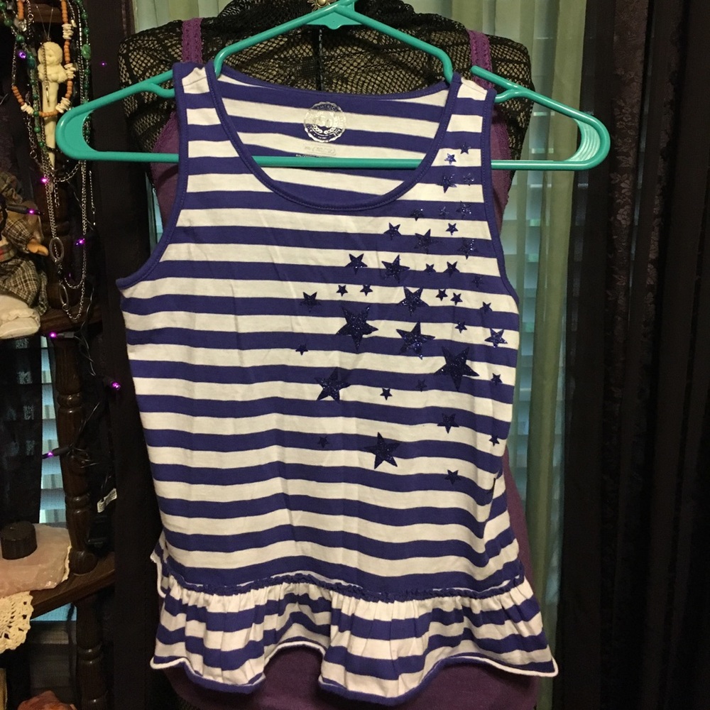 💜SO•Glittery ✨Stripes & Stars TaNk