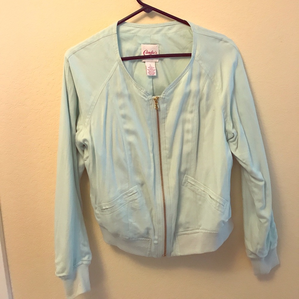 Candie’s mint green member’s only jacket L