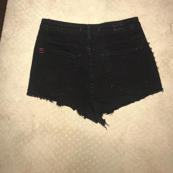 Black studded high waisted shorts - Picture 2 of 2