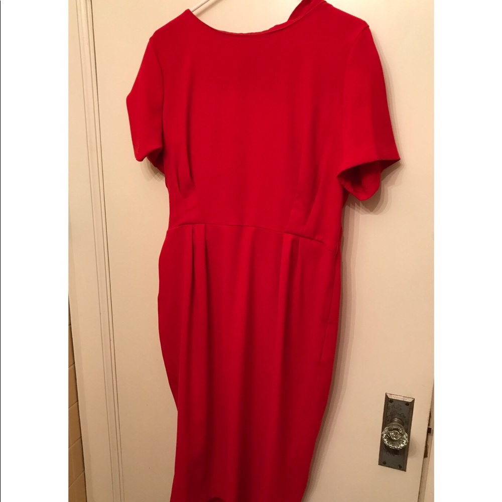 ASOS Cowl Back Red Crepe Dress