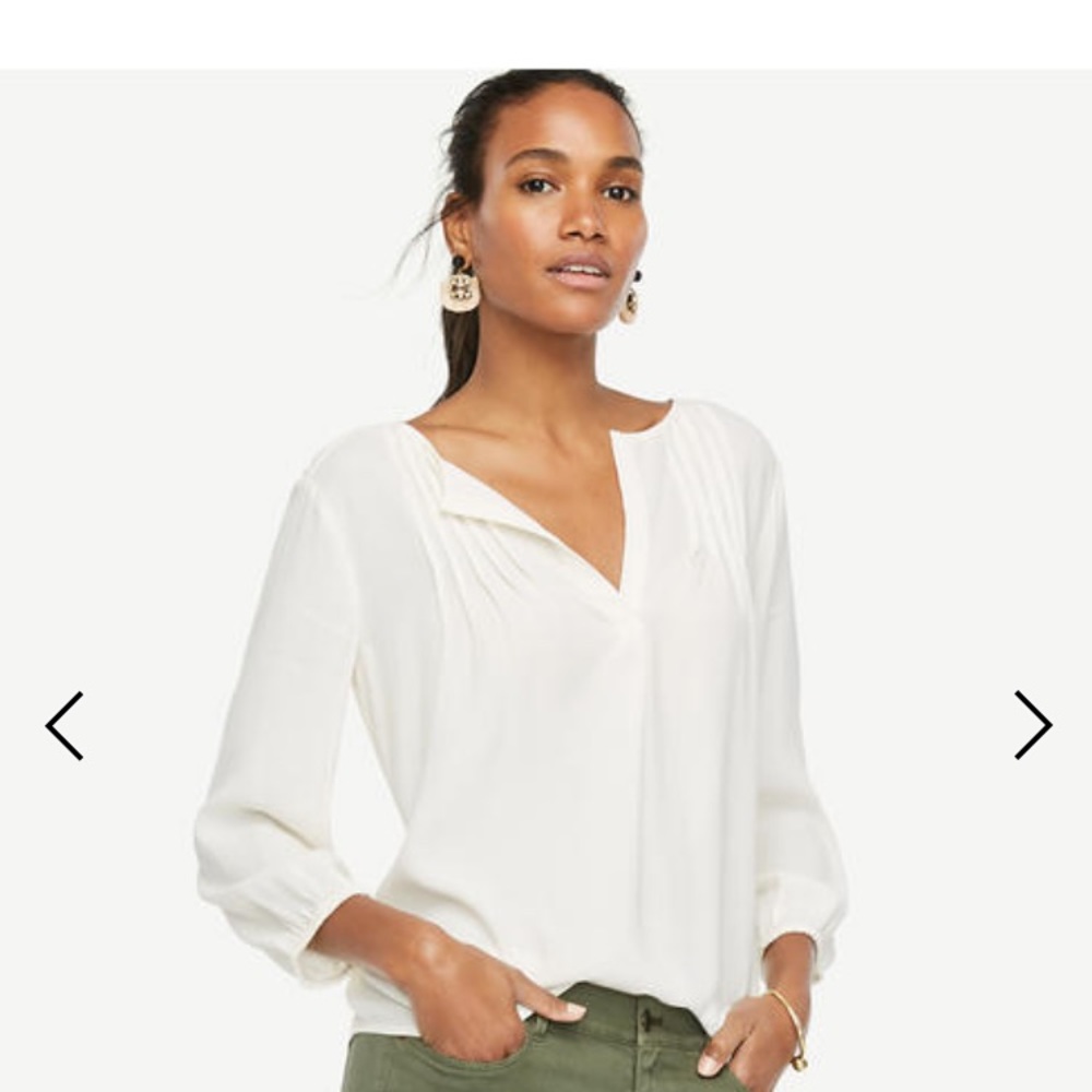Pintucked popover blouse Ann Taylor - never worn.