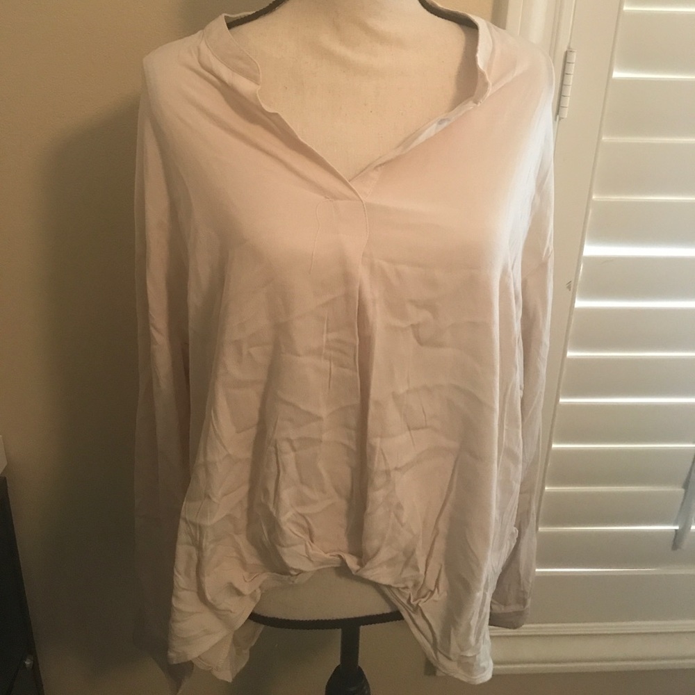Cream long sleeve blouse