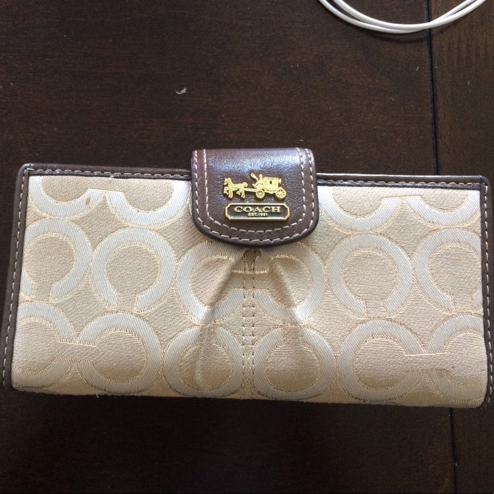 Authentic Coach brown wallet for women