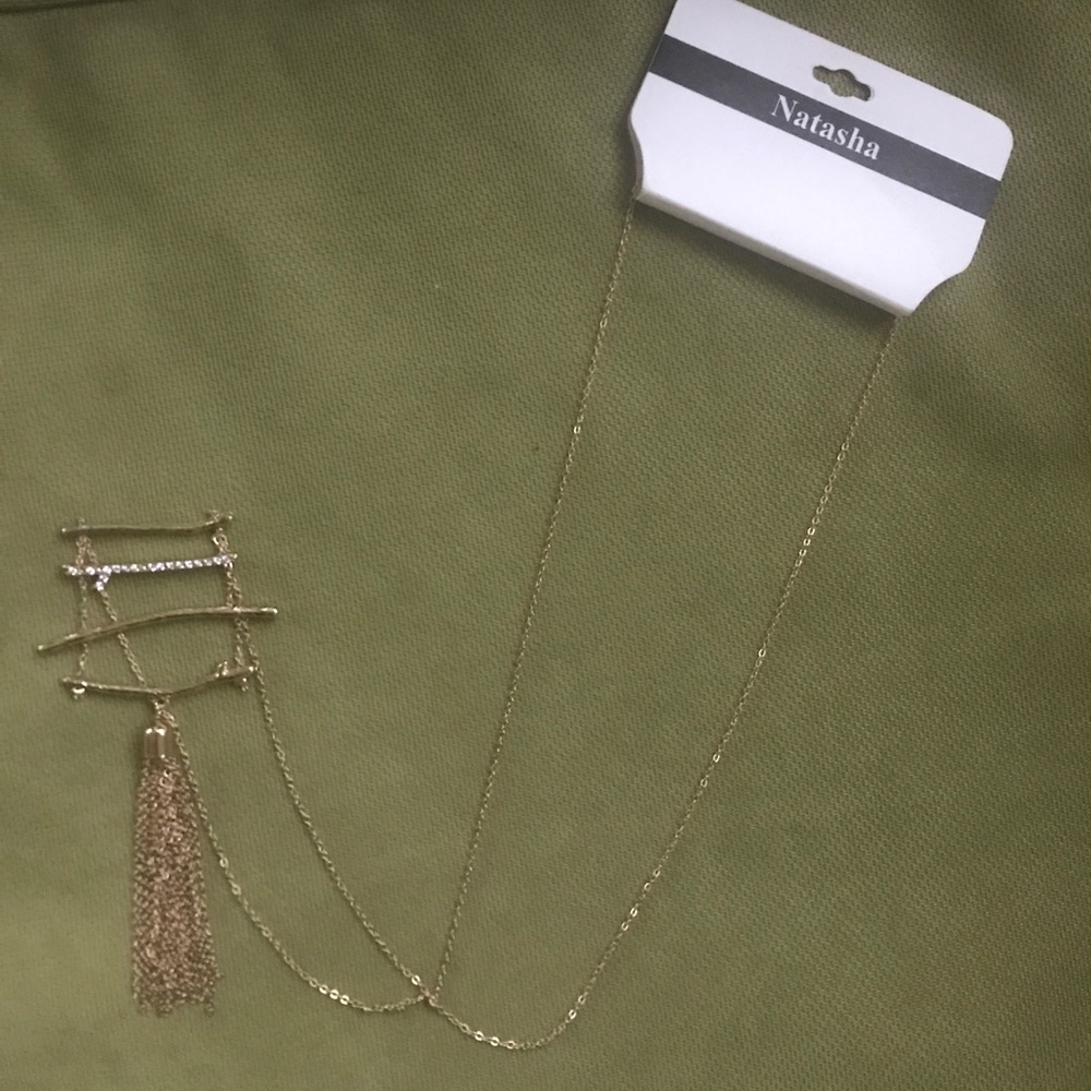 Gold long necklace