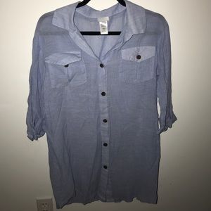 blue swimsuit cover-up