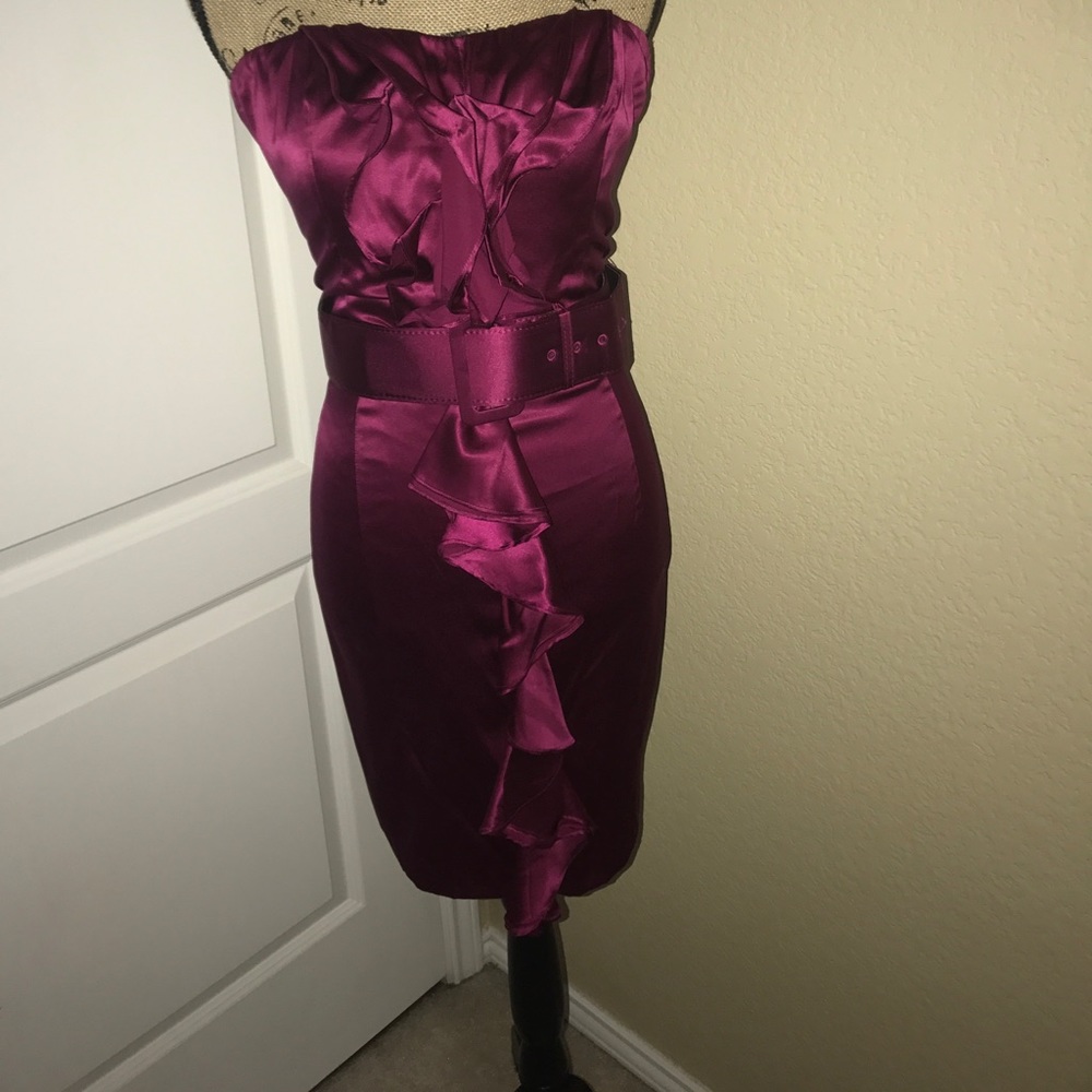 Ruffle front belted Dress