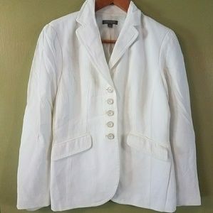 Ann Taylor Petites Sz 4P White Blazer