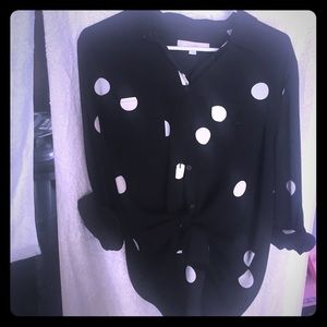 Sheer Polka Dot Camp Blouse