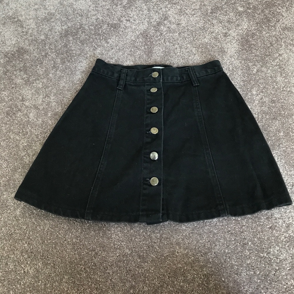 Black button up skirt