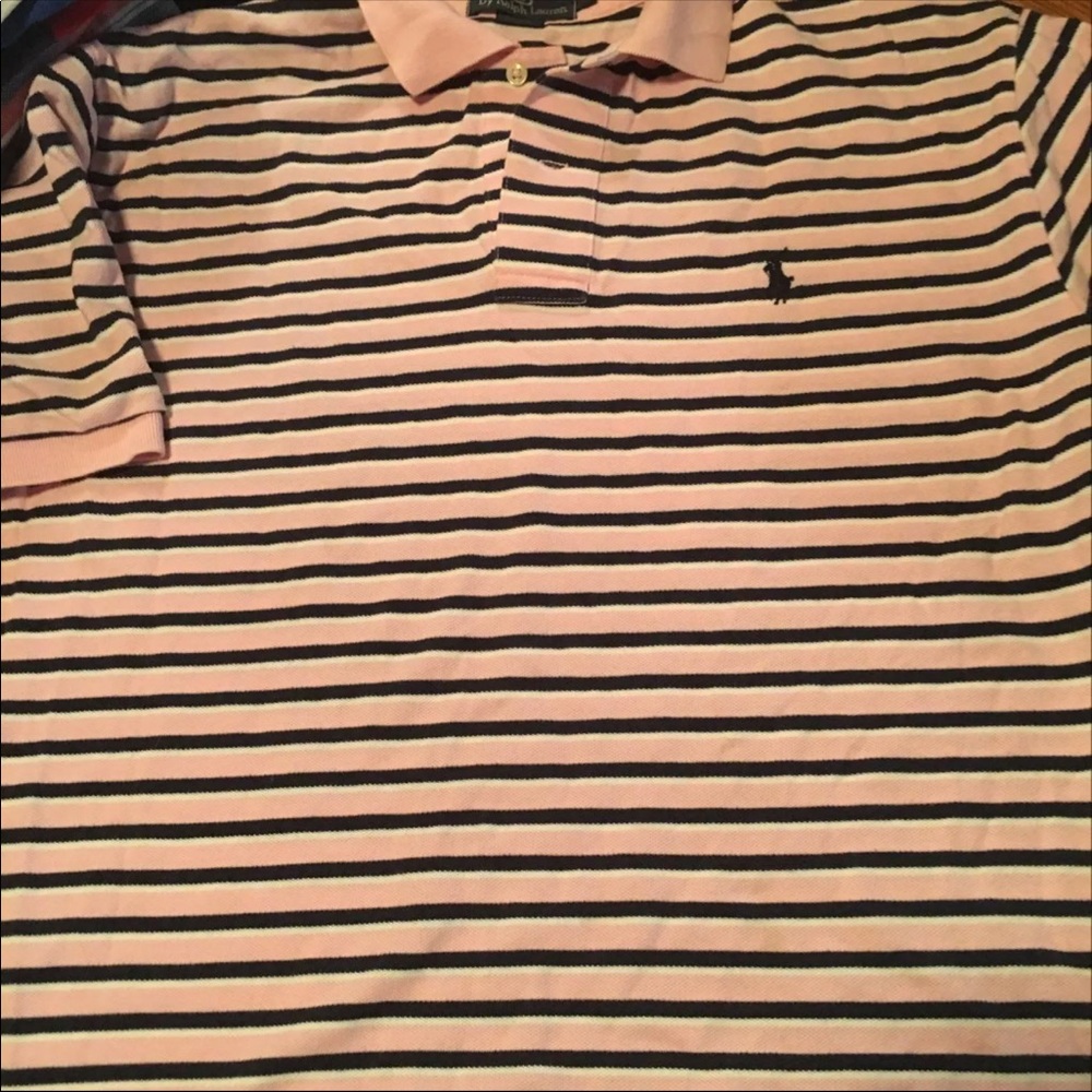 Pink/Blue striped Polo shirt