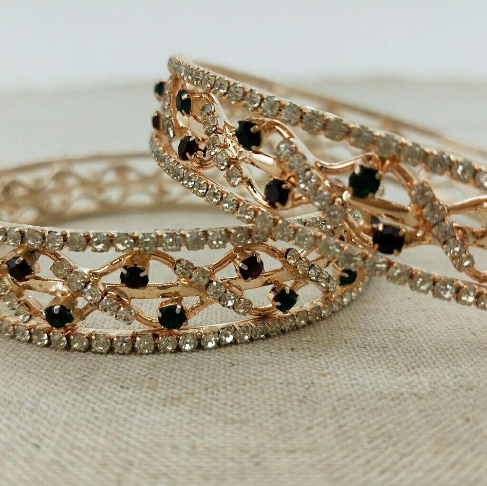 Crystal diamond bangles