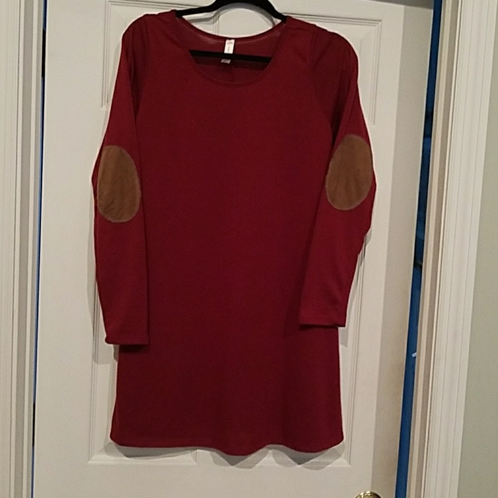 Miss 2 Day brand dress with elbow patches.
