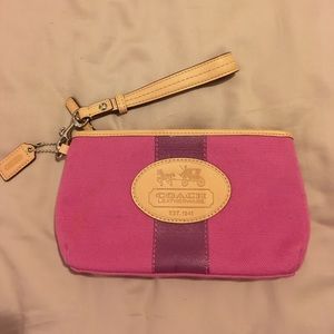 Pink Coach Wristlet