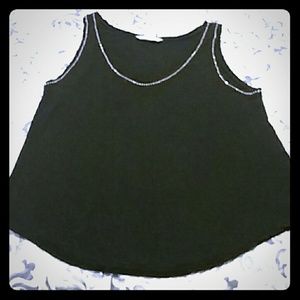 H&M black tank top with rhinestones