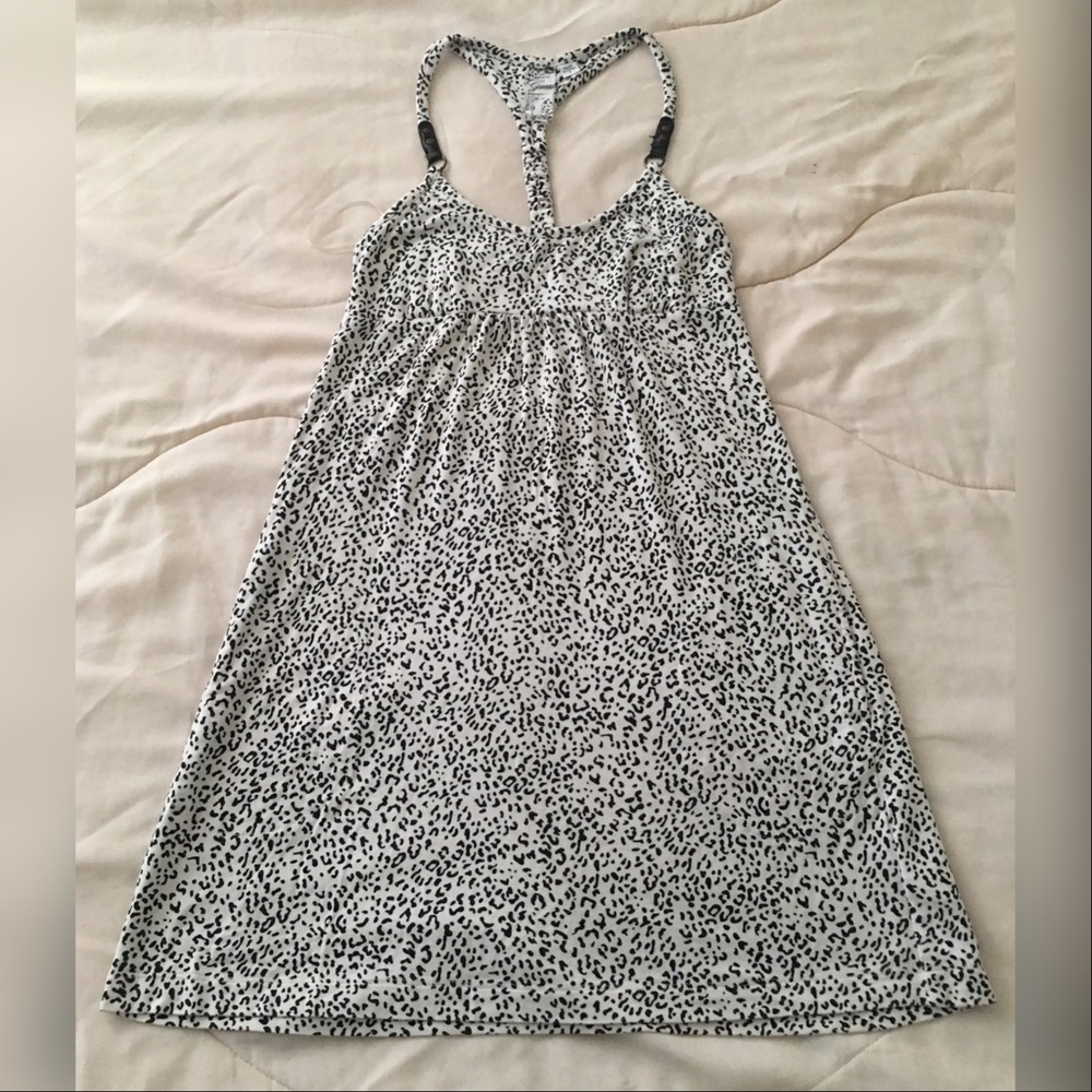 Guess black and white cheetah print dress
