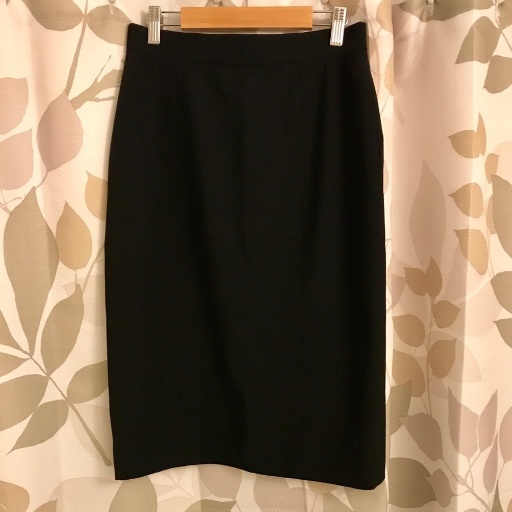 Chanel vintage black wool pencil skirt