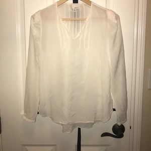 White chiffon long sleeve blouse
