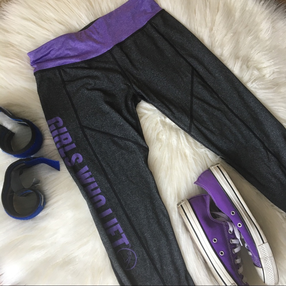 Grey/Purple Crop Leggings