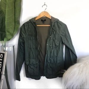 Green military jacket